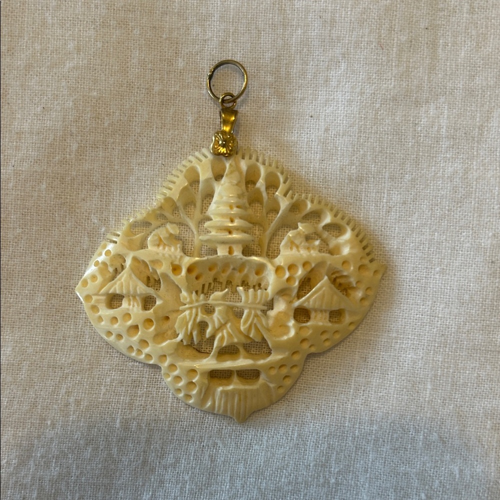Carved Ivory Necklace Pendant